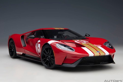 AUTOart 1/18 FORD GT ALAN MANN HERITAGE EDITION Red Gold Stripes 72927 - Picture 19 of 20