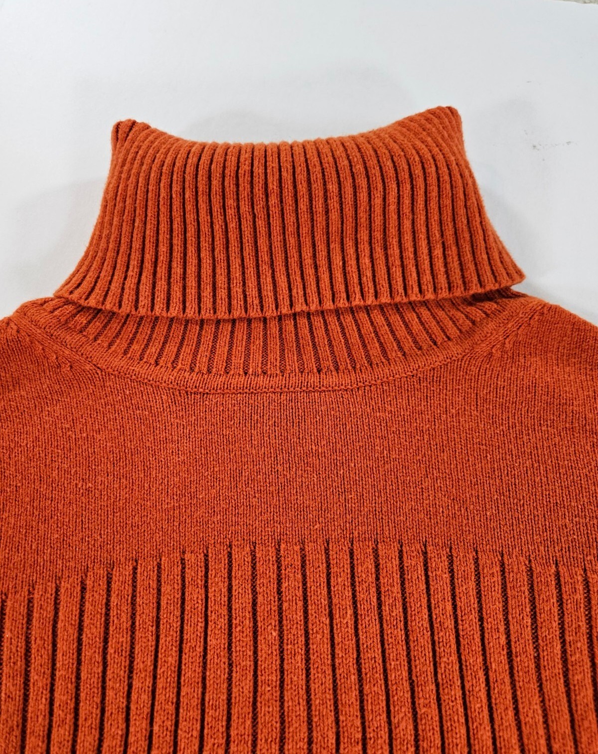 Tommy Hilfiger Sweater Women Large Orange Pumpkin Turtleneck Ribbed ...