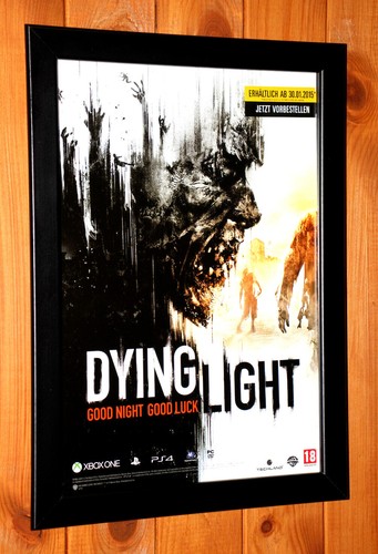 Dying Light PS4 Xbox One Promo rare petite affiche / page publicitaire encadrée - Photo 1 sur 3