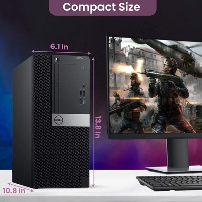 Dell MT Desktop i7 Gaming PC GTX NVIDIA 32GB Ram 1TB SSD 2TB HDD 24 MONITOR W10P