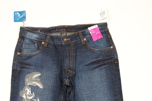 NOS Vintage Y2K Lot 29 Womens Size 5 Looney Tunes Wide Leg Flared Denim Jeans - Picture 2 of 10