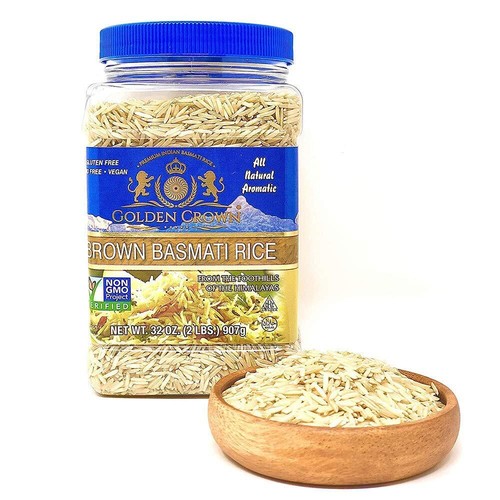 Arroz integral Golden Crown Basmati 2 lb (paquete de 4)