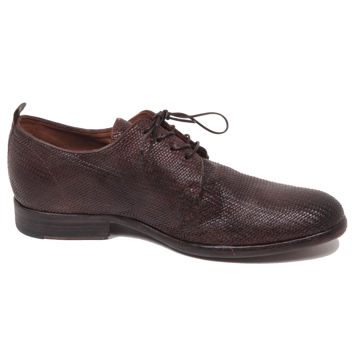 F0570 scarpa uomo dark brown SARTORI GOLD scarpe intrecciato vintage shoe man