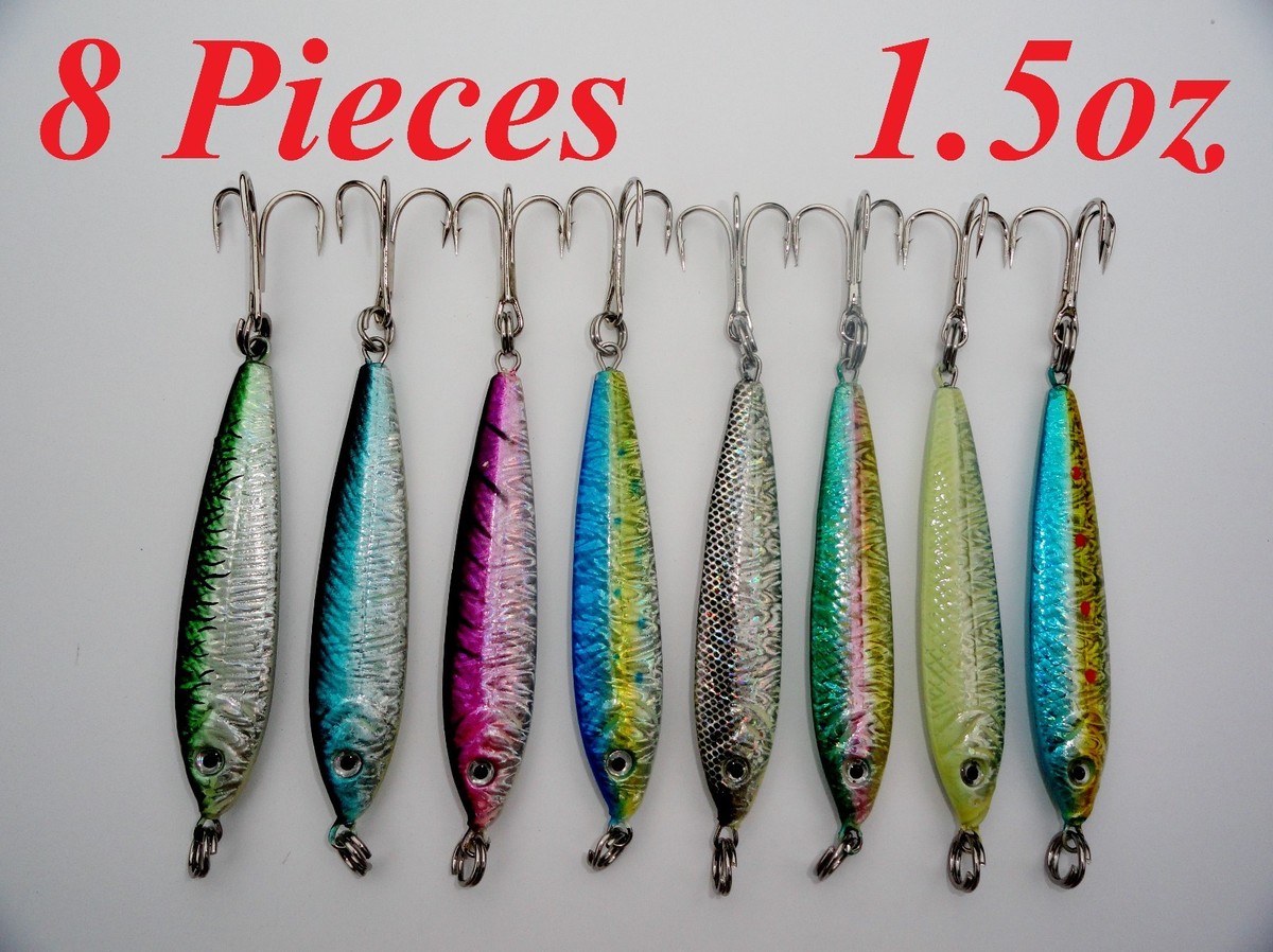 1 To 10 Pieces 2.5oz GLOW Mega Live Bait Metal Jigs Saltwater, Glow In The Dark - Foto 6