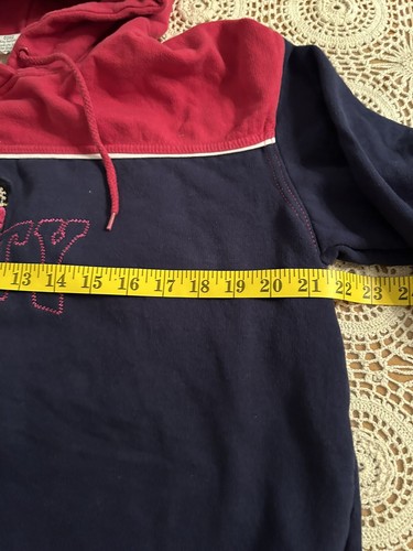 Betty Boop Hoodie Sweater Sz M CROPPED Unisex Pullover Blue Pink Embroidered - Picture 6 of 7