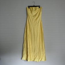 Show Me Your Mumu Verona Cowl Dress Yellow Luxe Satin XL Strapless