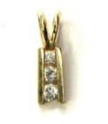 14k yellow gold .45ct SI1 H diamond 3 stone pendant necklace 1.6g estate — photo 1