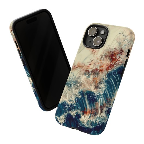 Blue White Rushing Ink Resin Waves - Phone Case for iPhone, Galaxy, Pixel - 第 38/281 張圖片