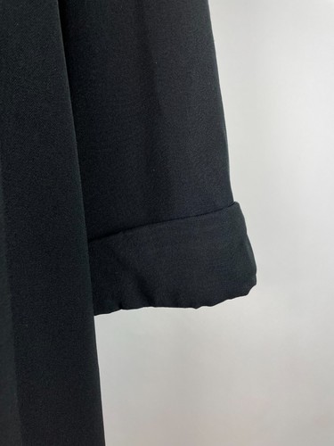 1940s Vintage CROWNLEY black Wool Gabardine Swing Coat + Beaded XL, damage - Picture 2 of 12