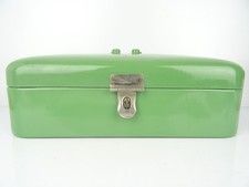 Vintage Antique Bread Box Bin Enamel Enamelware Dutch Large Green