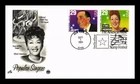 DR JIM STAMPS US COVER ETHEL MERMAN AND AL JOLSON POPULAR SINGERS FDC COMBO