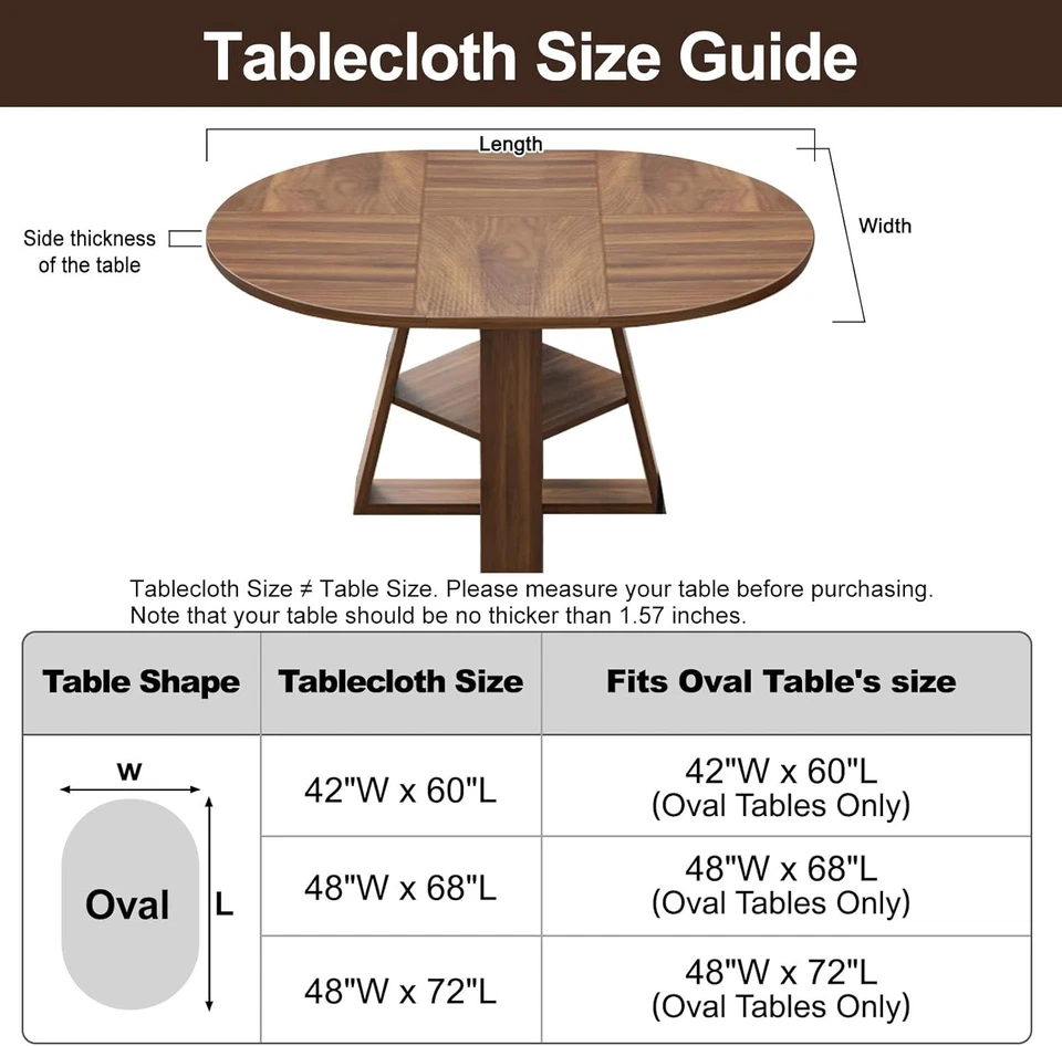 LIBERECOO Clear Oval Fitted Vinyl Tablecloth - Fits 48 68 x 48 (Oval), - Image 2 of 4
