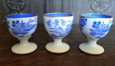3 Vintage Copeland Willow Pattern Egg Cups