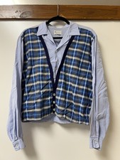 1950S Rockabilly rayon Button Up Shirt Size Medium 22x22 Longer Sleeves