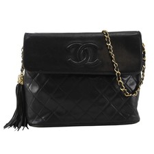 Chanel Matelasse Lambskin Shoulder Bag Women Black One Size 822606