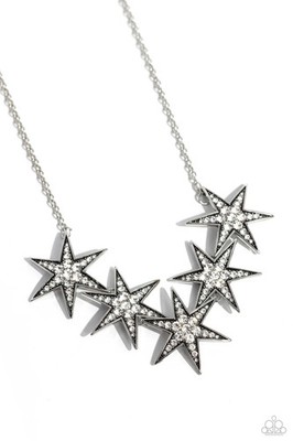 Paparazzi ROCKSTAR READY white necklace