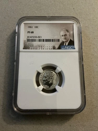 1961 10C (Proof) Roosevelt Dime ngc pf 68
