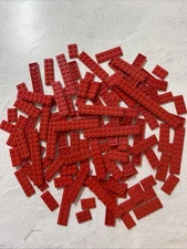LEGO RED LOT 110 PCS 2X16 2X12 2X10 2X8 2X6 2X4 PLATE VARIETY BUILDING PIECES
