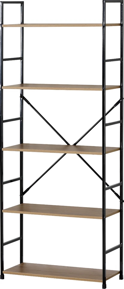 5 Tier Ladder Shelf Bookcase Wide Living Room Display Storage Shelving Unit - Image 2 of 4