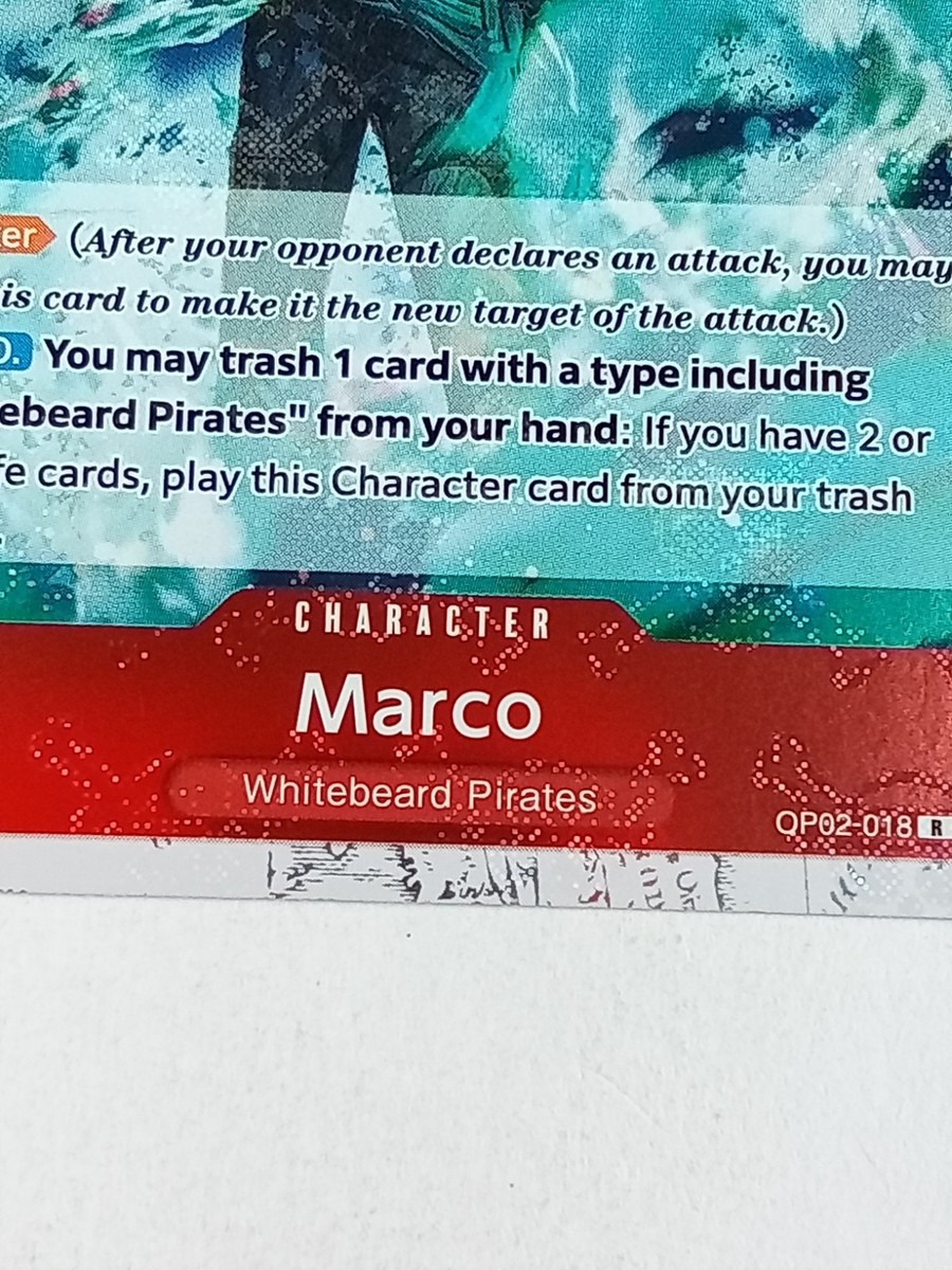 Marco OP02-018 Cosmo Holo Whitebeard Pirates Character One Piece