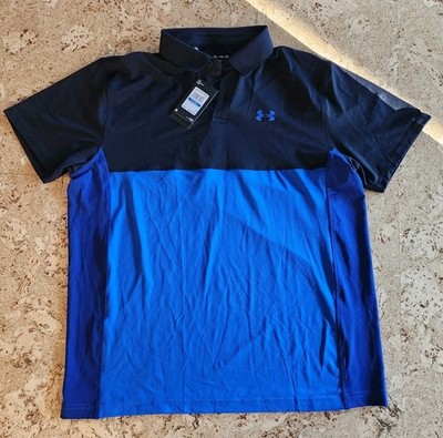 NWT Under Armour Polo Shirt Mens  XL Navy Blue Performance Short Sleeve 