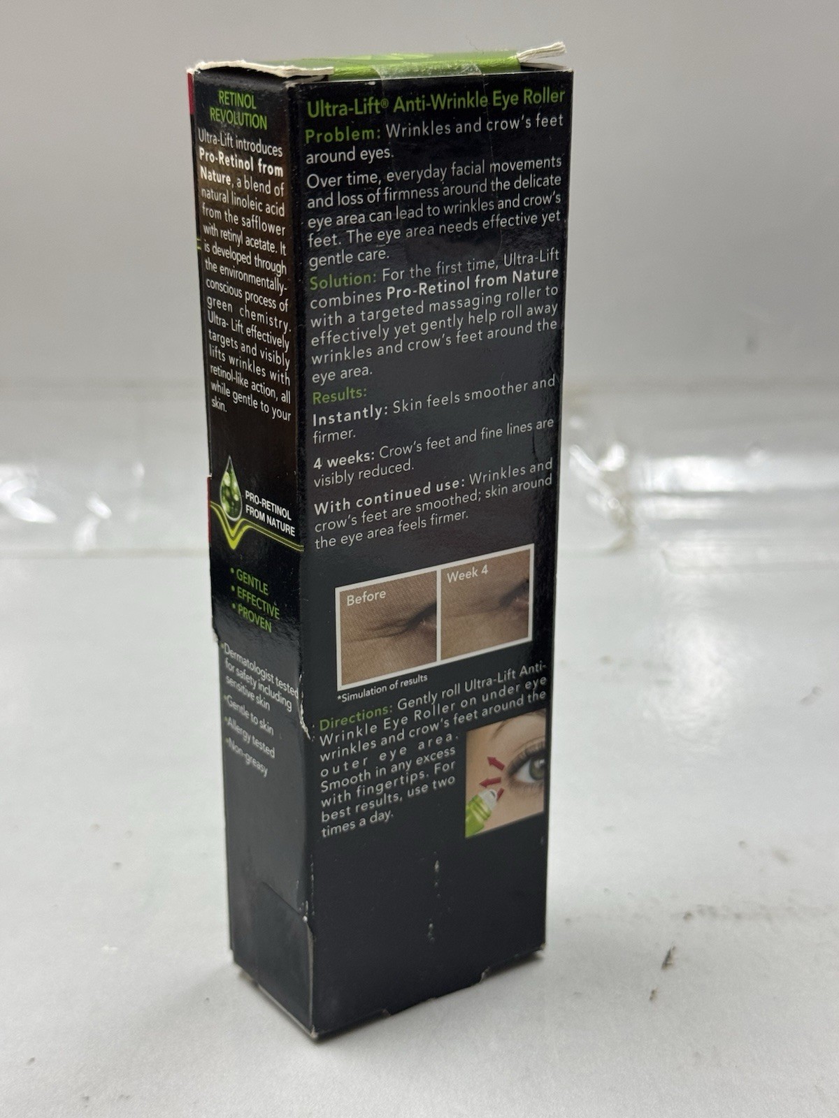 2 garnier ultra-lift anti wrinkle eye roller 0.5oz distressed box