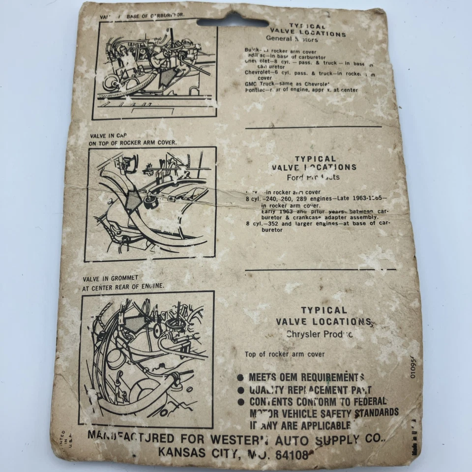 Válvula de cárter PCV 74-5947-2 NUEVO 1965-1974 Datsun todo excepto 240/200Z Foto 3 de 3