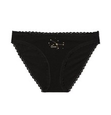 Victoria's Secrets Lace Trim Cotton Lace-Waist Bikini Panty Sz: L