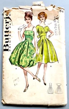 1959 BUTTERICK PRINTED PATTERN  #8936 PARTIAL-CUT, COMPLETE SZ. 12.