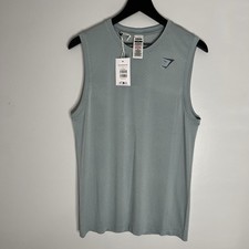 Gymshark Sport Seamless Tank Top Shirt Mens Medium Salt Blue NWT Activewear