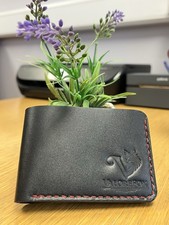 Luxury Handmade Men Black Leather Wallet RFID Nappa Slim Bifold Custom Engraved