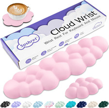 Cloud Wrist Rest Keyboard, Cloud Keyboard Wrist Pad Set with PU Leather Memor...