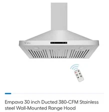 Empava 30 inch Ducted 380-CFM Stainless steel Wall-Mounted Range Hood