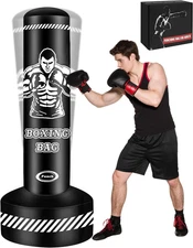 Standing Punching Bag for Adults Teens, 70" Heavy Punching Bag with Stand, Heavy