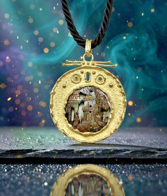 collier 18 kt gelbgold Perlmutt