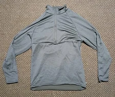 Defense Mechanisms Mens Baseline Pullover Large Grid Fleece 1/4 Zip Ranger Green