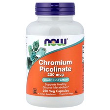 Now Foods Chromium Picolinate 200 mcg 250 Capsules GMP Quality Assured