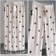 NWT Zara Embroidered Wide Leg Pants New S M XL