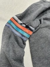 Splendid Girls Soft Grey Pullover Top Sweatshirt With Tie Dye Stripes. Sleeves 4