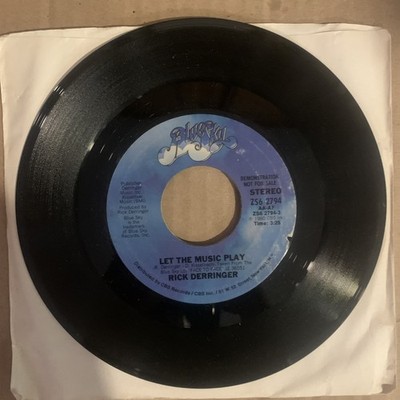 Rick Derringer, 45 rpm, Promo, VG+, Let The Music Play, ZS6-2794
