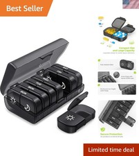 XL Weekly Pill Organizer 2 Times a Day, Pill Box 7 Day with One-Side Large Op...