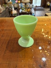 Vintage McKee Jadite Jadeite Green Glass Uranium Waldorf Footed Dessert Egg Cups