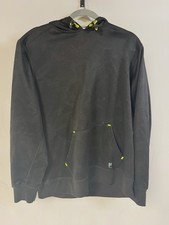 FILA Sport Men's Black Hoodie with Neon Green Trim, Size L
