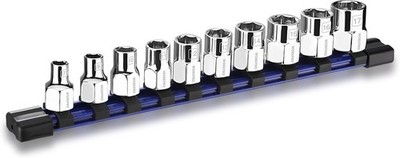WORKPRO 10PCS 3/8'' Dr Hex Socket Set Standard Shallow Sockets w/Organizer Metric