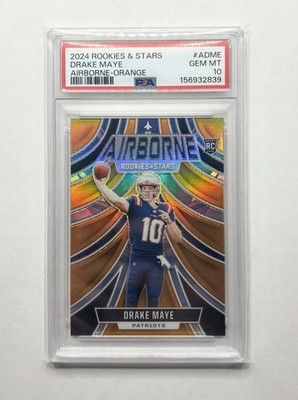 Drake Maye 2024 Rookie and Stars Airborne Orange RC 10/25, JSY #‼️ PSA 10, POP 3