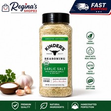 Kinder's Garlic Salt Seasoning 25.5 oz USDA Organic Premium Garlic & Sea Salt Bl