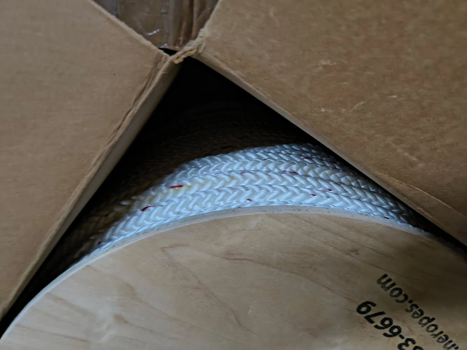 NUEVA INGLATERRA TREELINE ELITE BLANCO/VERDE DIAMANTE LÍNEA DE APAREJO 5/8" X 600' CUERDA EE. UU. Foto 3 de 3