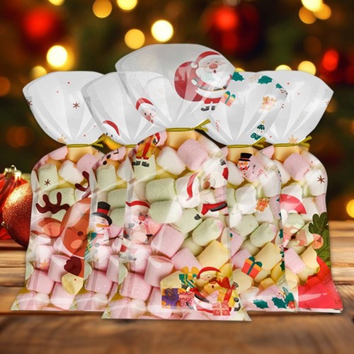 50Pcs Merry Christmas Christmas Candy Bag Cookie Gift Bags Party Supplies - Picture 5 of 7