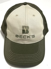 Beck's Hybrids Hat Cap Snapback Green Tan Agriculture Farm OSFA