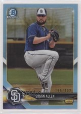 2018 Bowman Draft Chrome Sky Blue Refractor 185/402 Logan Allen #BDC-169 0x1